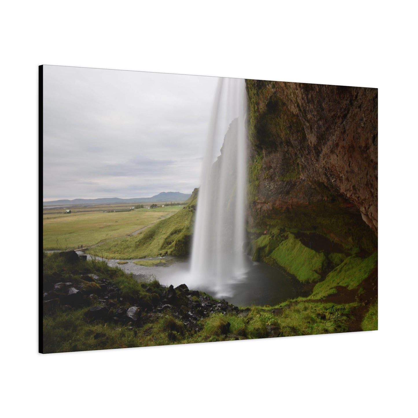 'Smooth Falls' Seljalandsfoss Waterfall, Iceland - Stretched Canvas