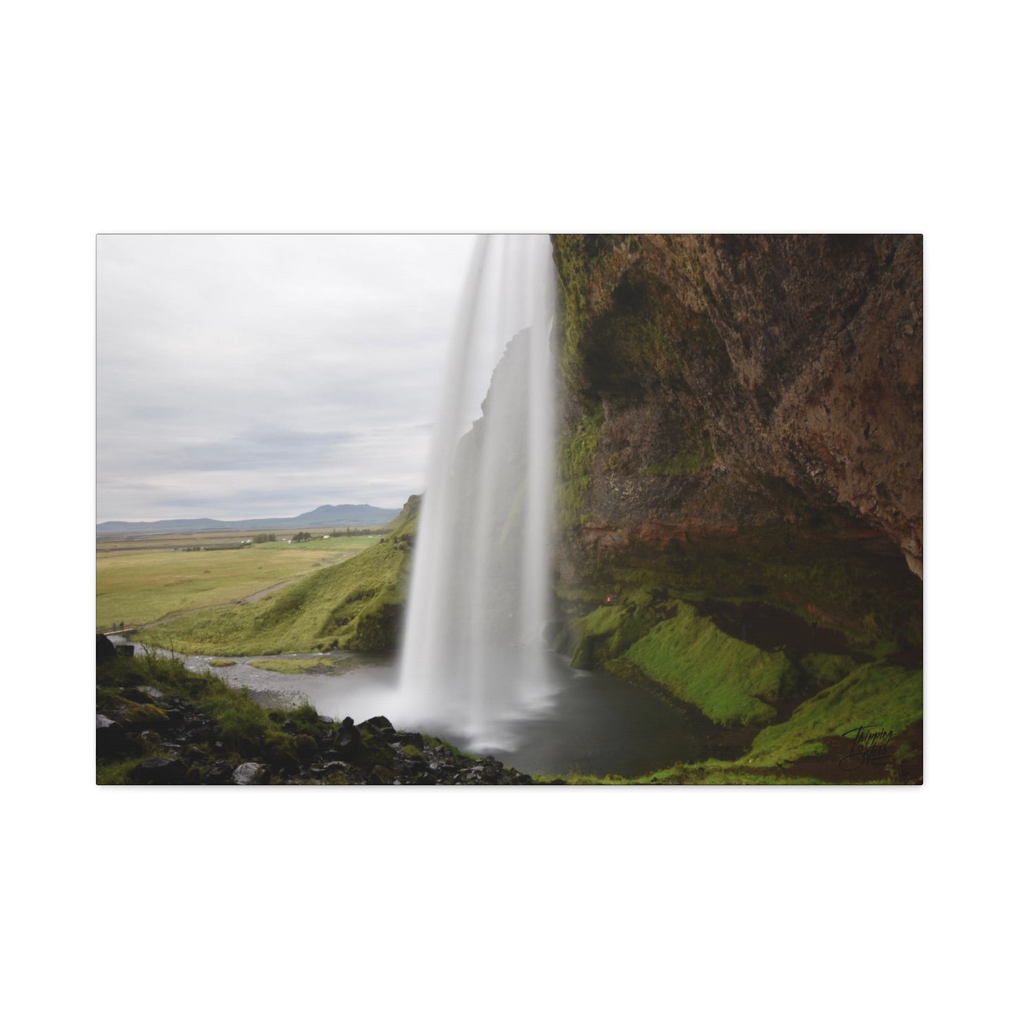 'Smooth Falls' Seljalandsfoss Waterfall, Iceland - Stretched Canvas