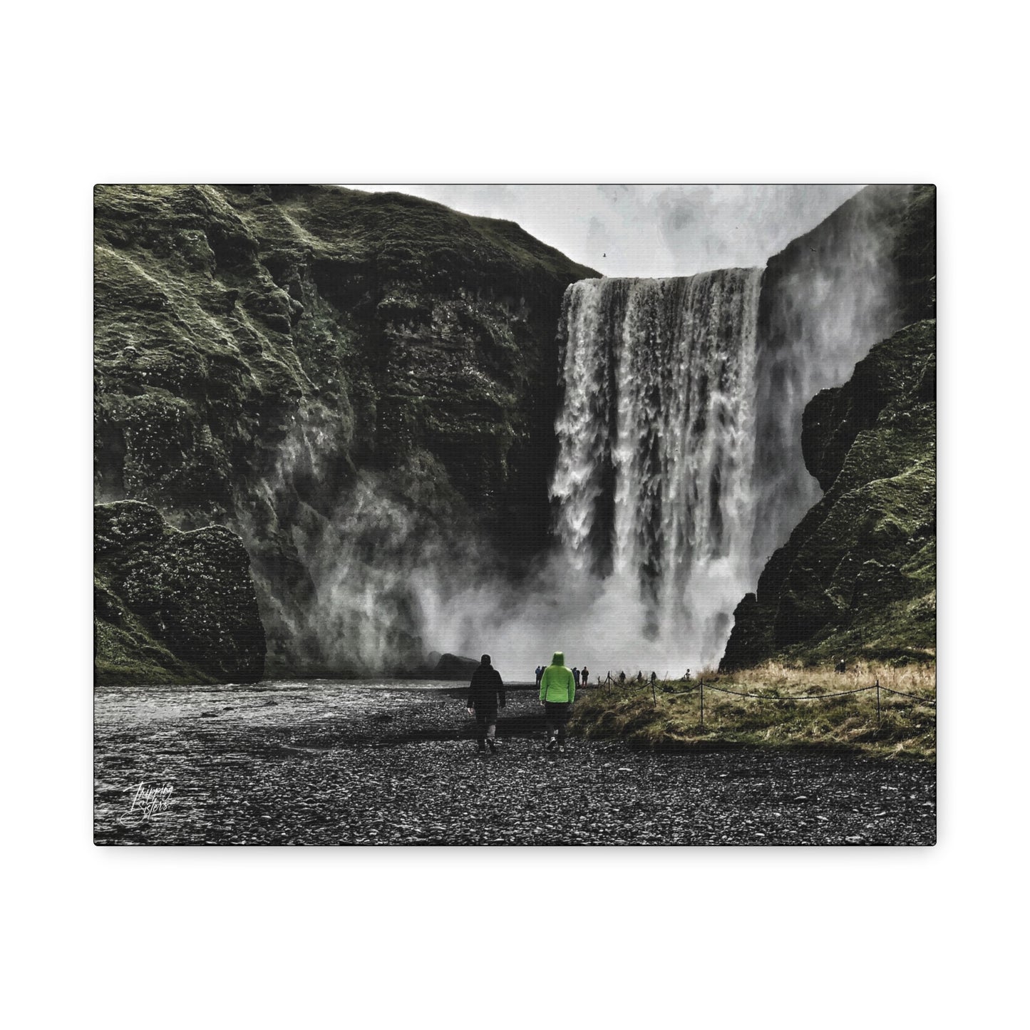 'Skogafoss Waterfall' Iceland  - Stretched Canvas