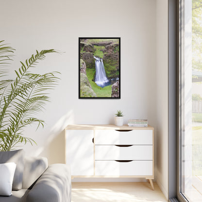 'Hidden Gem of a Waterfall' - South Coast,  Iceland - Gallery Framed Canvas Wrap