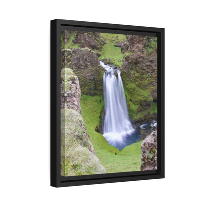 'Hidden Gem of a Waterfall' - South Coast,  Iceland - Gallery Framed Canvas Wrap