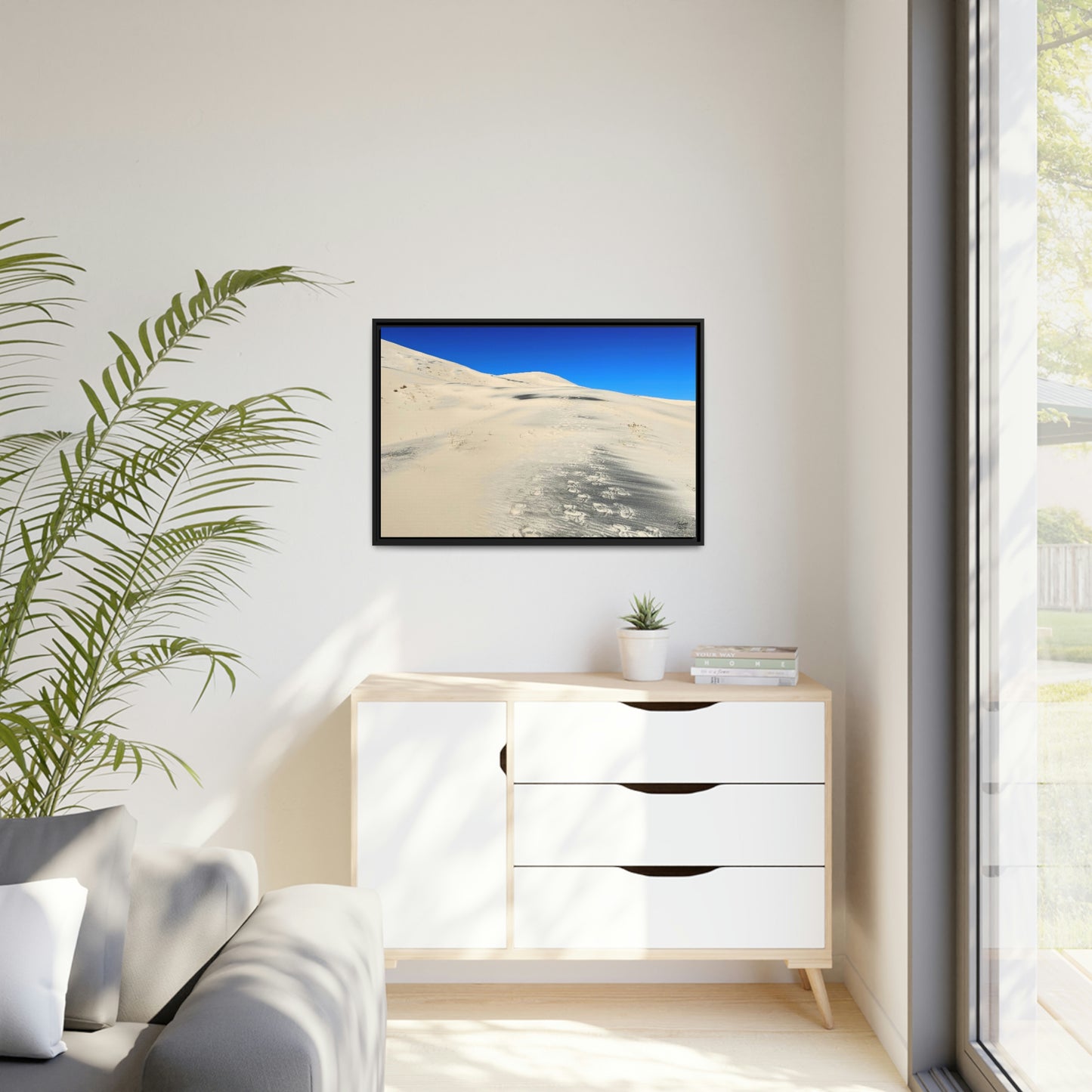 'Footsteps' Mojave Dunes, California  - Gallery Framed Canvas Wrap - Horizontal