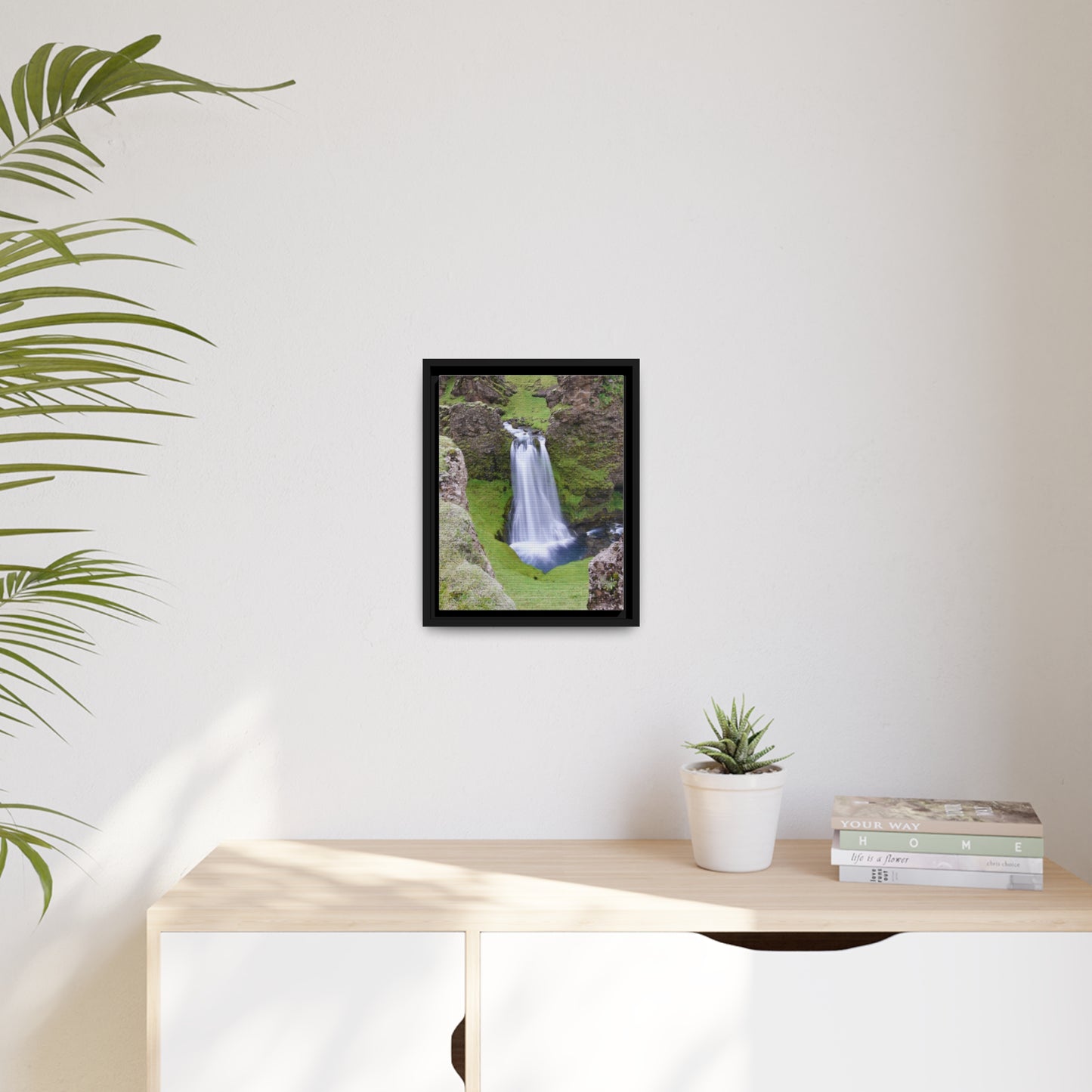 'Hidden Gem of a Waterfall' - South Coast,  Iceland - Gallery Framed Canvas Wrap